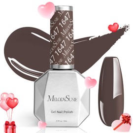 MelodySusie Brown Gel Nail Polish, 0.5 fl oz Soak Off UV LED Gray Brown Gel Polish Gift for Women Nail Art Manicure Salon DIY Nail Design Decoration at Home-1647