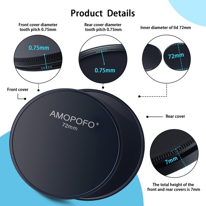 1 Set 72 mm Metal Lens Cap, Compatible with All