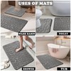 VELVETIO Pebbles Stone Bath Mat & Pedestal Set for Bathroom,