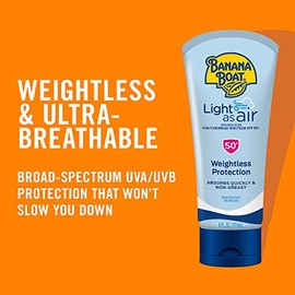 Banana Boat Light As Air - Loción de protección solar SPF 50 Twin Pack | Loción ligera y no grasa Protector solar SPF 50, bloqueador solar, libre de o