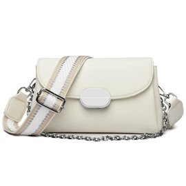 Eslcorri Small Crossbody Bags for Women Leather Trendy Shoulder Handbags Clutch Travel Concerts Purses Cute Satchel, White, Small, Crossbody