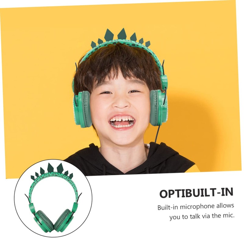 SHINEOFI Rhinestone Dinosaur Headset with Microphone Over Ear Headphones for