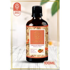 Sutatva Natural Organic Cold Pressed Almond Oil for Face, Skin & Hair, Helps tighten the skin, anti-aging, Keeps flawless hair free from dandruff & flake, For Women & Men, 100 ml