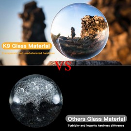 Famkeler 3D Crystal Ball Music Box k9 Crystal Ball Beech Wood Base 360 Degree Rotation Base Suitable for Christmas Valentine's Day Birthday Best Gift for Family and Friends（Galaxies）