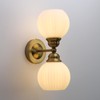 Pathson 2-Light Milk White Wall Sconces Striped Glass, Modern Bathroom