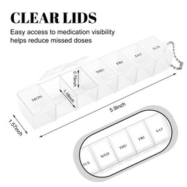 Pill Box Organizer, Once Every 7 Days, Weekly Drug Storage Box, Portable Daily Pill Box Suitable for Travel, Business Trips, and Offices(White)