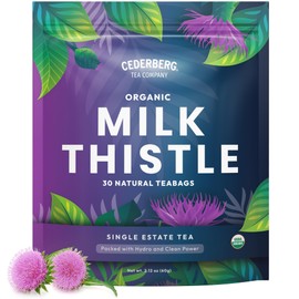 Cederberg Tea Company Organic Milk Thistle Tea — 30 Tea Bags | Organic Herbal Tea From Single Origin | Eco-Friendly Tea Bags | Non-GMO Caffeine Free Tea With Zero Sugar