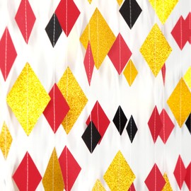 Red Black-Gold Casino Party-Decorations Paper-Garland - 39ft Graduation Birthday Hanging Streamers Banner,Wedding Baby Bridal Shower Decor Hugtmr