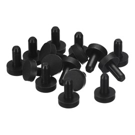 sourcing map 16 Pieces Black Rubber Stopper, 3mm Plug Holes for 2.5-2.8mm/0.1-0.11" Hole