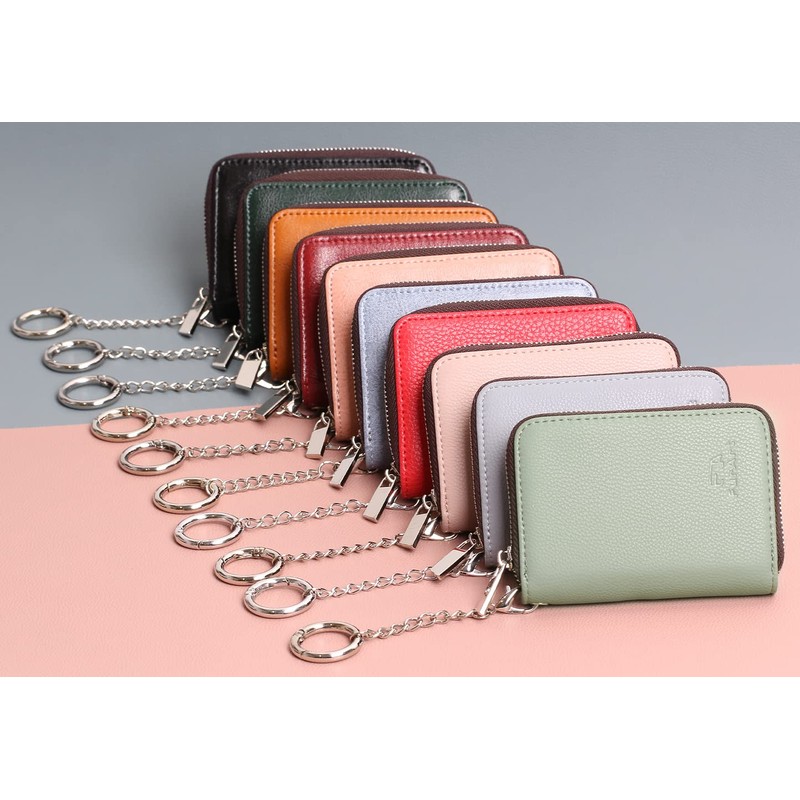 FurArt Zipper Wallet Women RFID Credit Card Holder keychain Wallet