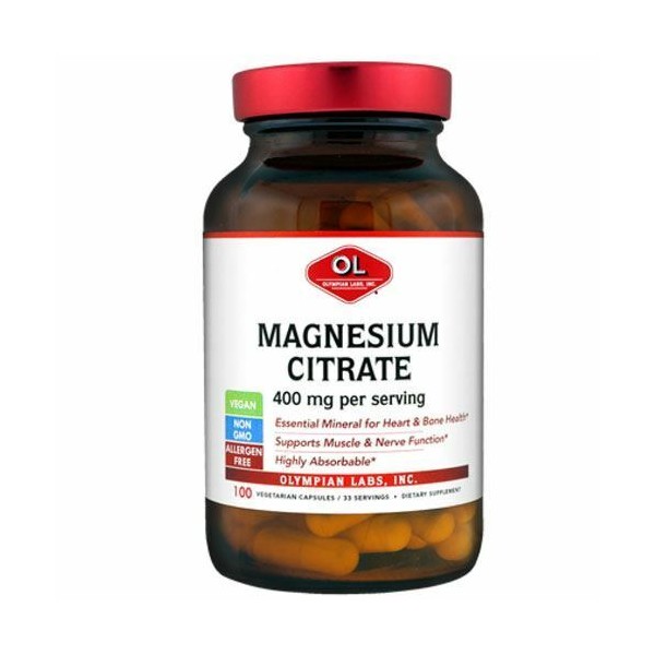 Magnesium Citrate 100 caps 400mg by Olympian Labs