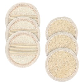 Amabro Loofah Sponge Face Pads Scrubber, 6 PCS Exfoliating Facial Loofah Luffa Cleansing Sponge Scrub Pad Makeup Remover Brush for Men and Women Manual Bath Shower Glove Pad Body Scrubber