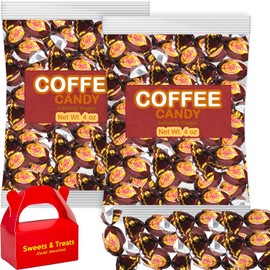 Coffee Candy | Coffee Flavored Filled Candies | Individually Wrapped Soft Creamy Smooth Snack | Office Holiday | MUCHAI Treat Box (2 Pack Bags, Coffee Candy)