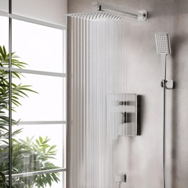 SOKA Shower Faucet Set 10 Inch Rainfall Shower System with Shower Head & Handled Shower Set Wall Mounted Shower Trim Repair Kit Bathroom Shower Combo with Pressure Balance Valve