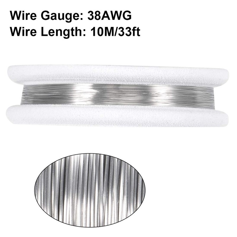 sourcing map 0.1mm 38AWG Heating Resistor Wire Nichrome Cable for