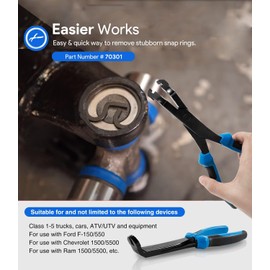 VG-Auto 70301 Heavy Duty Angled U-Joint Snap Ring Pliers 8''  for Medium Duty Trucks Car