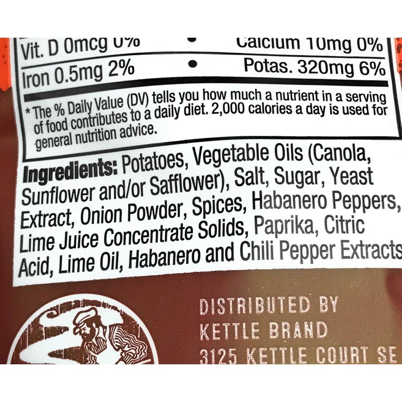 Kettle Foods Habanero Lime Krinkle Cut Kettle Chips, 5 OZ