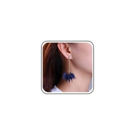 TseenYi Flower Petal Dangle Earrings Blue Acrylic Petal Earrings Large Resin Floral Drop Earrings Acrylic Flower Petal Earrings Resin Tiered Flower Earrings Gold Crystal Dot Studs Earrings