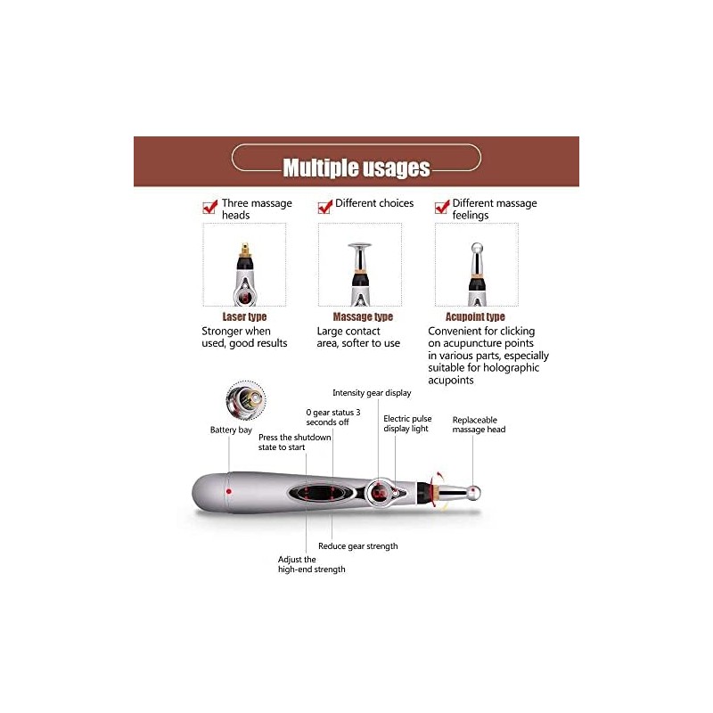 Pluma de Acupuntura Electrónica Uplayteck – 3 en 1 con