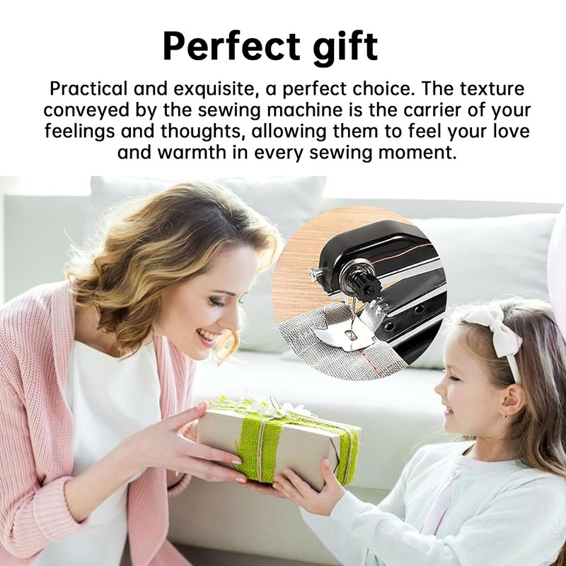 Handheld sewing machine, beginner's sewing kit with storage, two power