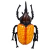 Decorative Glass Beetle Night Light, Orange Illuminated Body, Black Metal