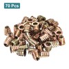 sourcing map 70Pcs Threaded Inserts, M8-1.25x15 Zinc Alloy Hex-Flanged Nut