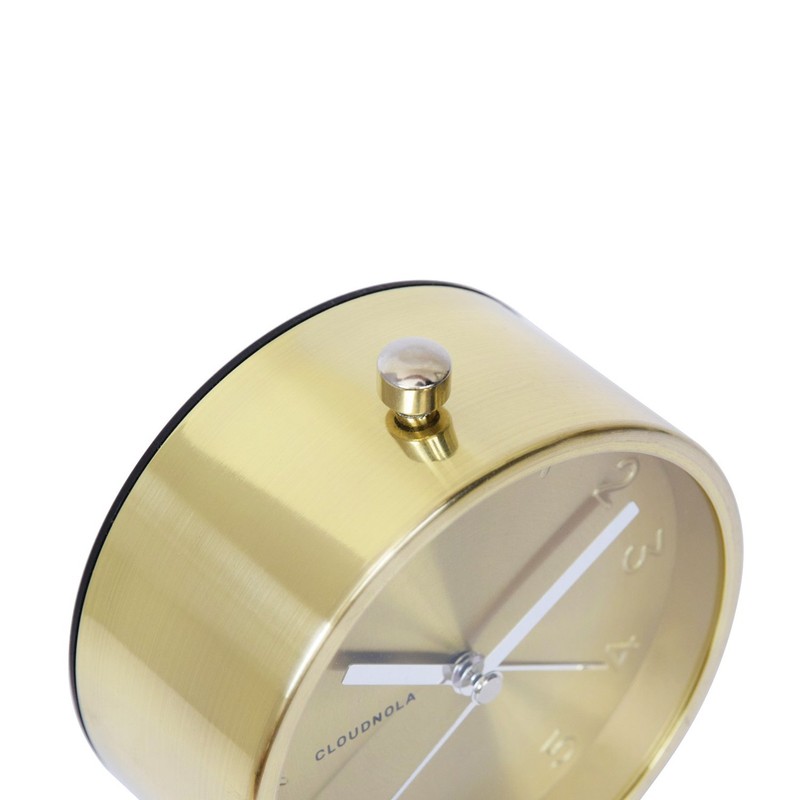 Cloudnola Glam Metal Alarm Clock Gold, 4.3 inch Diameter, Battery