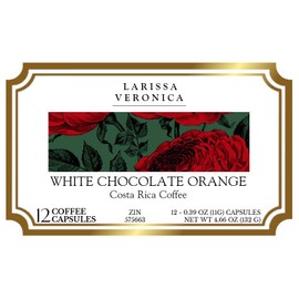 White Chocolate Orange Costa Rica Coffee (Single Serve K-Cup Pods) (Gourmet, Naturally Flavored, Whole Coffee Beans) (12 pods, ZIN: 575663)