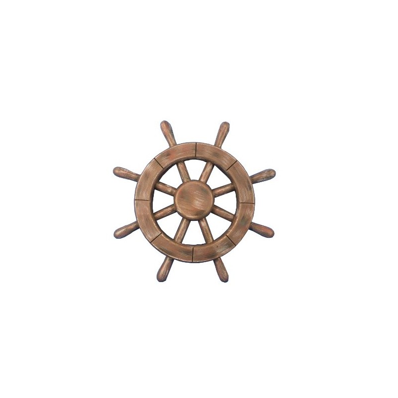 Hampton Nautical Rustic Wood Finish Ship Wheel, 12"