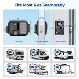 ONNAIS RV Door Lock Replacement – RV Keyless Entry Door Lock with 10 Digits Keypad, Dual-Door Remote Control and Backup Key. Fits Most RVs for Secure and Convenient Travel.