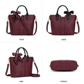 Montana West Top Handle Bags for Women Small Crossbody Purse Cute Satchel Handbag with Detachable Strap Burgundy MWC-585BDY