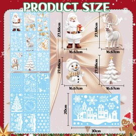 JSTHHTT 18 Sheet Christmas Window Stickers, 434 pcs Double Sided Christmas Window Decorations Stickers, Reusable Window Clings, for Xmas Window Decorations, Party Decorations