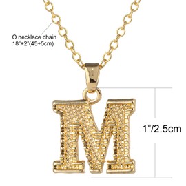 SAELACY Initial Necklace for Women Men 14K Gold Plated 26 Letters Name Pendant Necklace