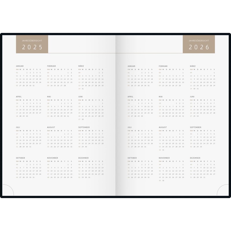 rido/idé Young Line (2025) "Shadows" Book Calendar, 2 Pages =