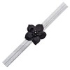 Ella flower soft headband with pearls (3-6months, grey band/black flower)