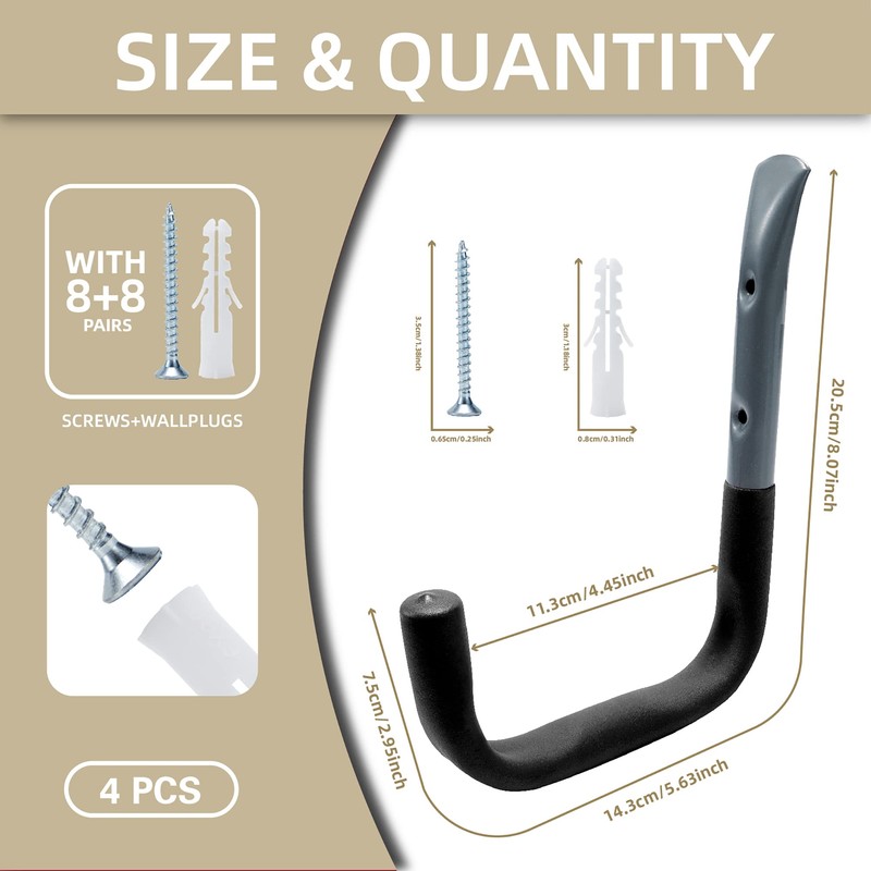 Heavy Duty Garage Storage Utility Hook, Wall Mount Garage Hanger