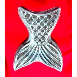 Gostatue Mermaid tail mold concrete plaster casting garden plastic mould 9" x 8" x 1.25"