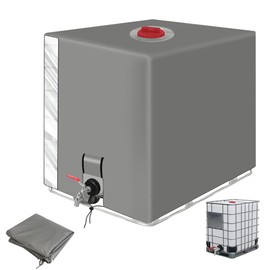 IBC Tank Cover, Water Tank 1000 L Accessories, Rainwater Tank, Protective Tarpaulin/Rainwater Films, Dustproof Cover, Equipped with Transparent Display Window, IBC Container Cover 120 x 100 x 116 cm