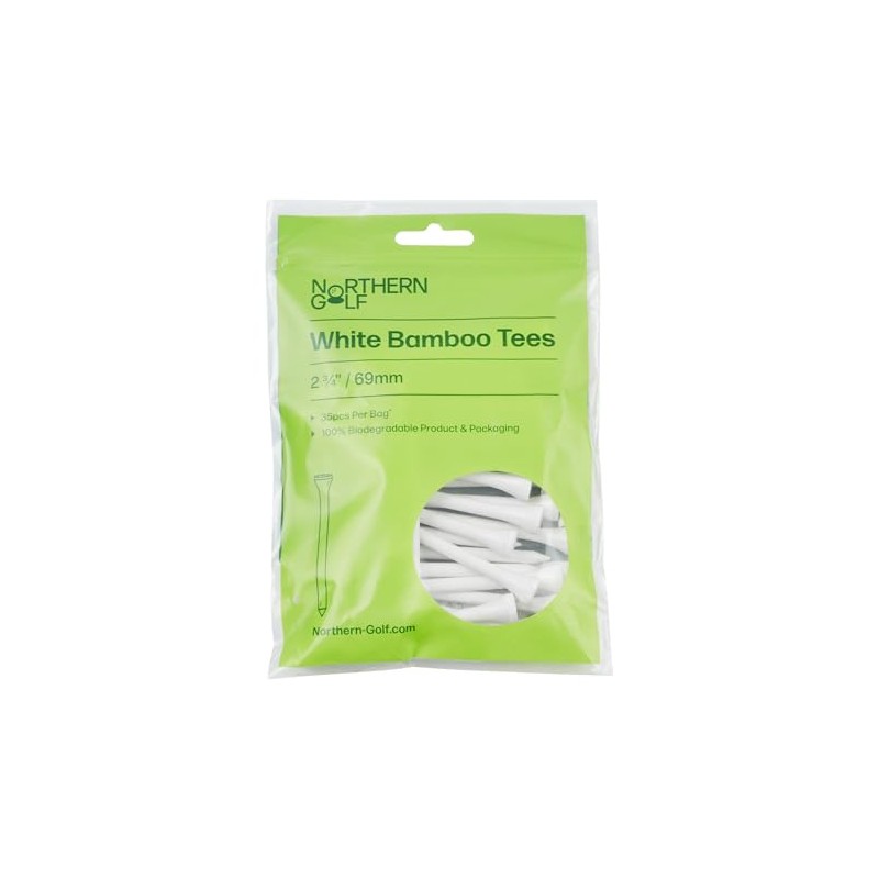 Northern Golf White Bamboo Golf Tees (2 3/4" / 69mm