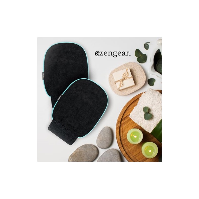 Exfoliating Glove, 2 Pack, Korean Body Scrub Mitt for Dead