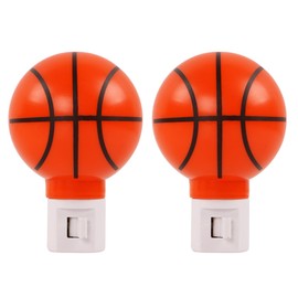 2 Pack Warm White - Upgraded Version LED Plug-in Night Light for Kids - Basketball Shaped Lamp Take Good Care Children Sleep