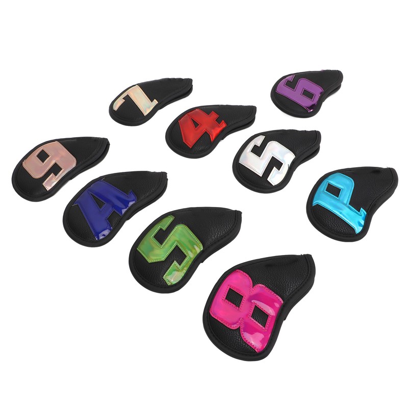 9PCS Golf Club Head Covers Waterproof PU Numbered Golf Club