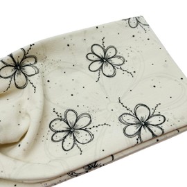 Handgemachtes Damen Stirnband, Jersey Haarband mit Knoten, Turban-Design, Frühling (Blumen Schwarz Weiß, Damen)