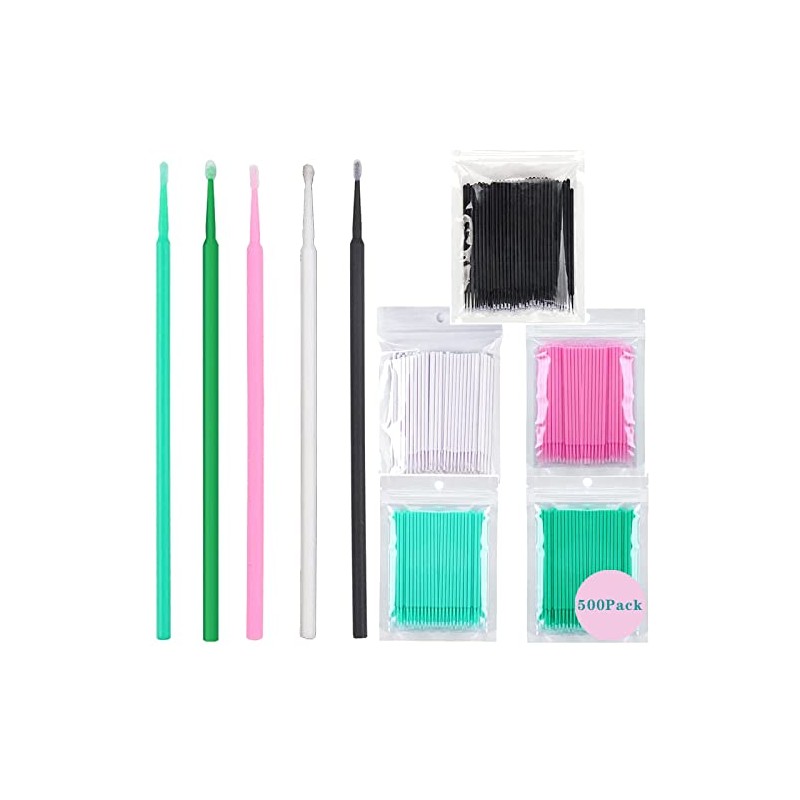 500 PCS Cepillo para Pestañas,Cepillos Desechables para Cepillos de Microaplicador,Pinceles