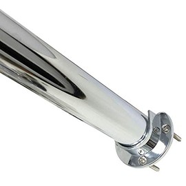 Desunia 48" Heavy Duty Round Closet Rod w/Matching Support Flanges - 1 5/16" Diameter - Polished Chrome Clothes Pole - 1 Rod