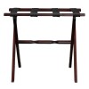 Homeroots Hotel Cherry Mahogany Folding Luggage Rack With Black Straps