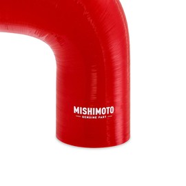 Mishimoto MMCP-R90-2530RD 90-Degree Silicone Transition Coupler, 2.50" to 3.00", Red