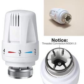 Temperature Control Valve Radiator Thermostat Head Radiator Thermostat Head Usable Thread M30 x 1.5 Replacement Head for Thermostat Radiator for Kitchen Sink Toilet Bathroom