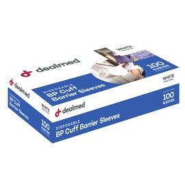 Dealmed Blood Pressure Cuff Barrier Sleeve, White Disposable Barrier Sleeves, 500 Count Blood Pressure Cuff Arm Barriers, Disposable Cover to Protect Arm and Clothing