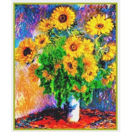 Orenco Originals Sunflowers Inspired by Claude Monet Counted Cross Stitch Pattern